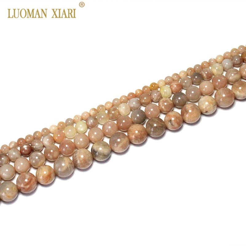 Pierre De Soleil 100% Naturelle, Fine AAA, Perles Rondes, Pour La Fabrication De Bijoux, Collier Bracelet à Bricoler Soi-même, Brin 15 Pouces, 4/6/8