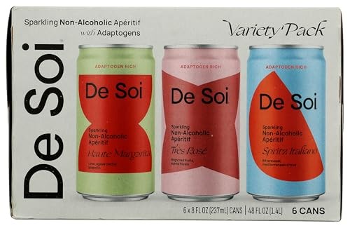De Soi Non-Alcoholic Apéritif Variety Pack 6 Cans (8 Fl Oz Each)