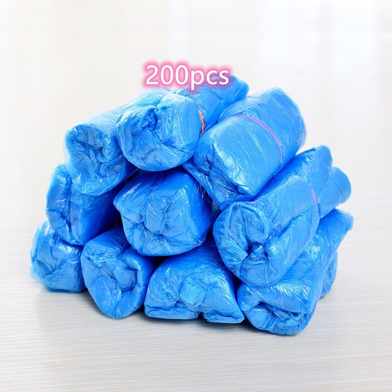 🔥100/200 Couvre-chaussures Jetables Prévenir La Pollution Et Porter Bien Bleu Antidérapant En Plastique Nettoyage Couvre-chaussures Botte Sécuri thumbnail