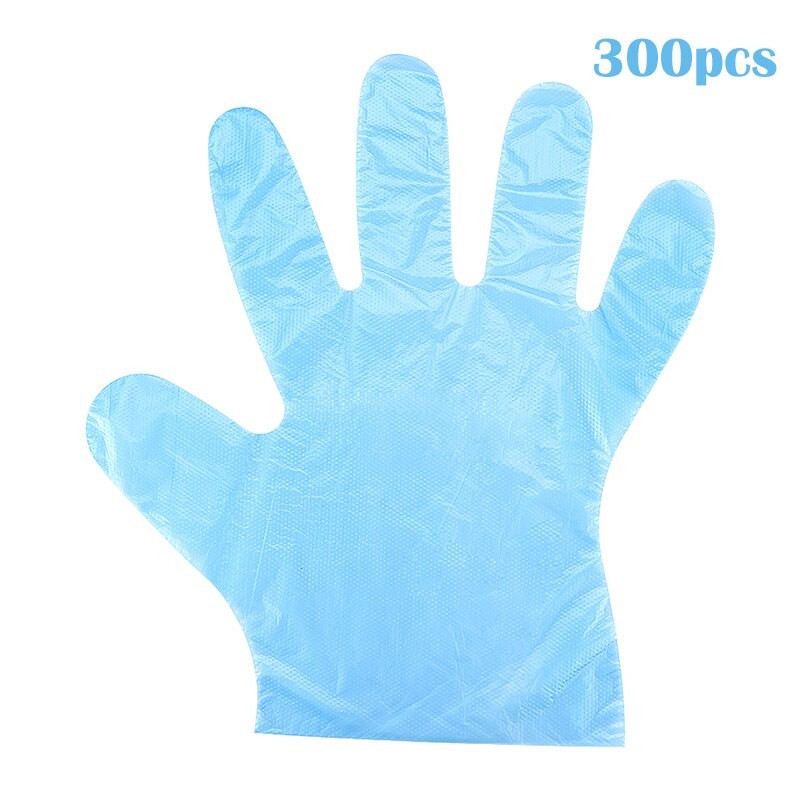 100/200/300 PièCES Gants Transparents Bleus Jetables Gants En Plastique Jetables Pour La Production De L'industrie Alimentaire Ye thumbnail