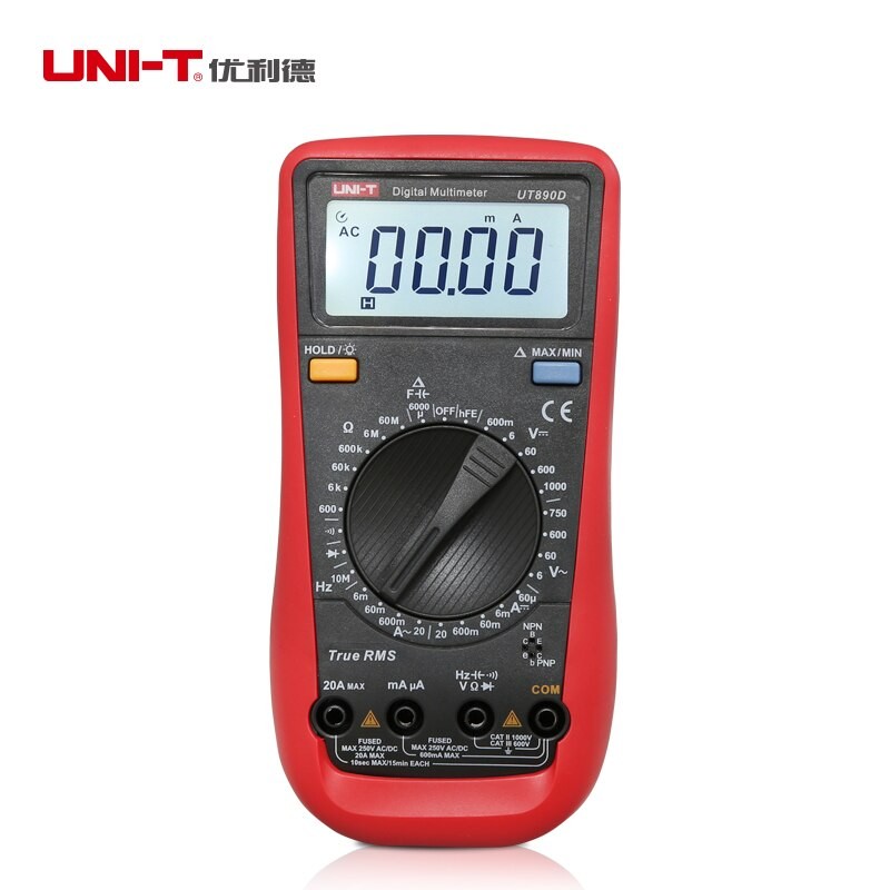 UNI T UT890D Multimètre Numérique 5999 Compte Rétro-éclairage AC/DC Ampèremètre Voltmètre Ohm Compteur De Tension Portable + Sac Toos thumbnail