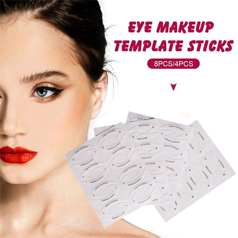 4 Feuilles Eyeliner Pochoir Queue De Poisson Fard à Paupières Eyeliner Modèles Moulage Modèle Outils Sourcils Pochoir Maquillage à Réaliser Soi-