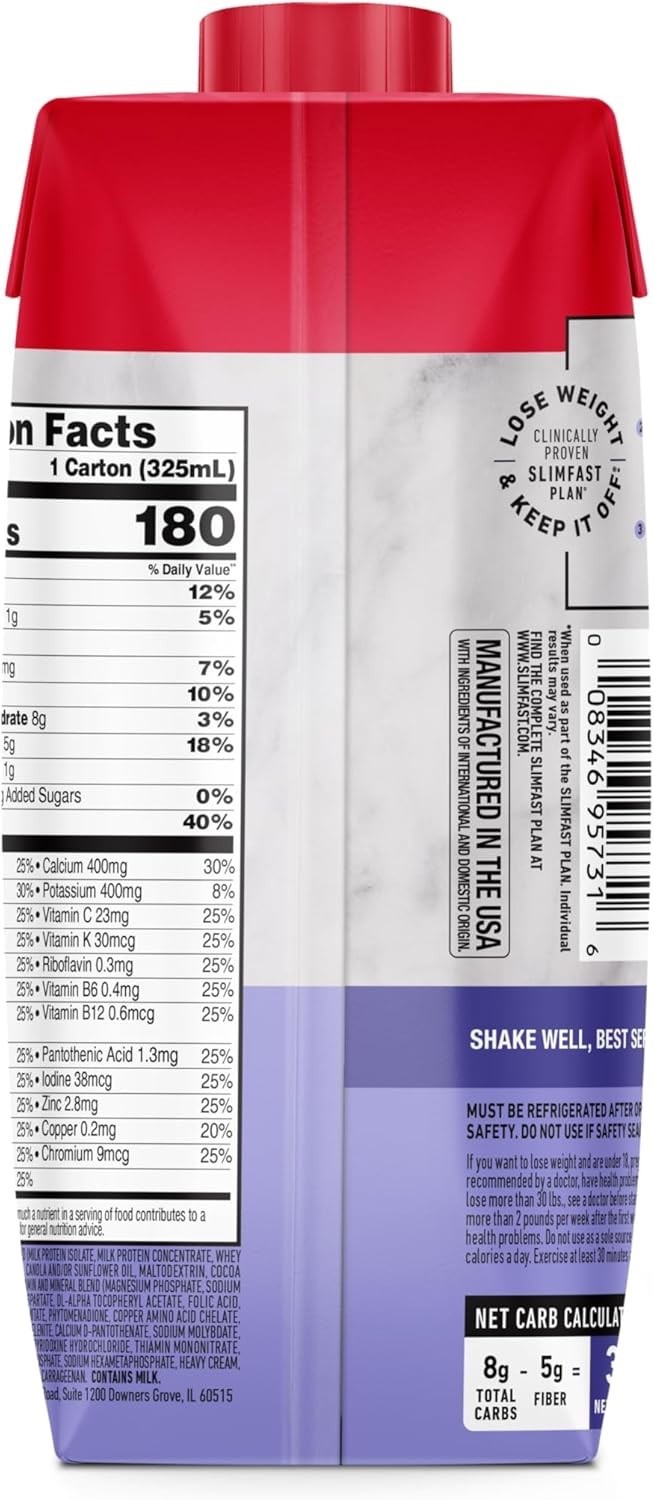 SlimFast Advanced Milk Chocolate High Protein Shakes 11 Fl. Oz., 12 Pk thumbnail