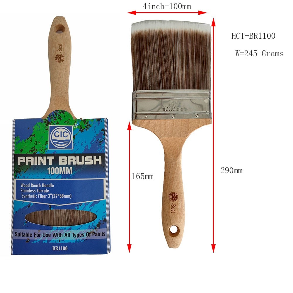 4 Pouces Pinceaux Outils De Cloison Sèche Bricolage Art Peinture Application Peinture Fournitures Soies Synthétiques Hêtre Manche En Bois