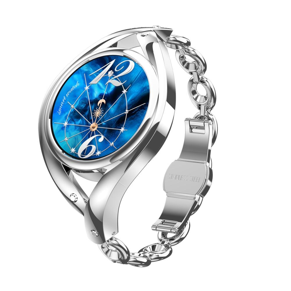 LEMFO Montre Intelligente Femmes 1.09 Pouces Montre à Assembler Soi-même Visage Moniteur De Fréquence Cardiaque 4 étoiles Cristal Diamant Dame Sma thumbnail