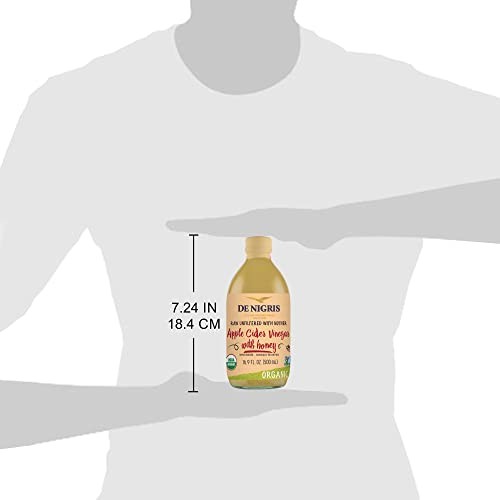 De Nigris Organic Apple Cider Vinegar with Honey Raw & Unfiltered 16,9 Oz (Pack of 2) | Apple Cider Vinegar with Mother, for the Balance of Metabolism thumbnail