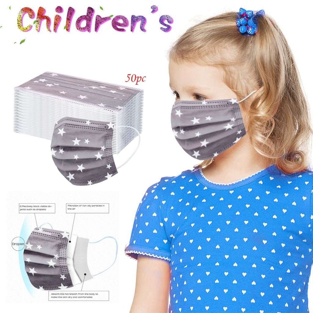 50/100 PièCES écharpe Bandana écharpe Jetable Maks Pour La Protection Des Germes Pour Les Enfants Bleu écharpe Jetable Bandana Tissu-Maks Visière