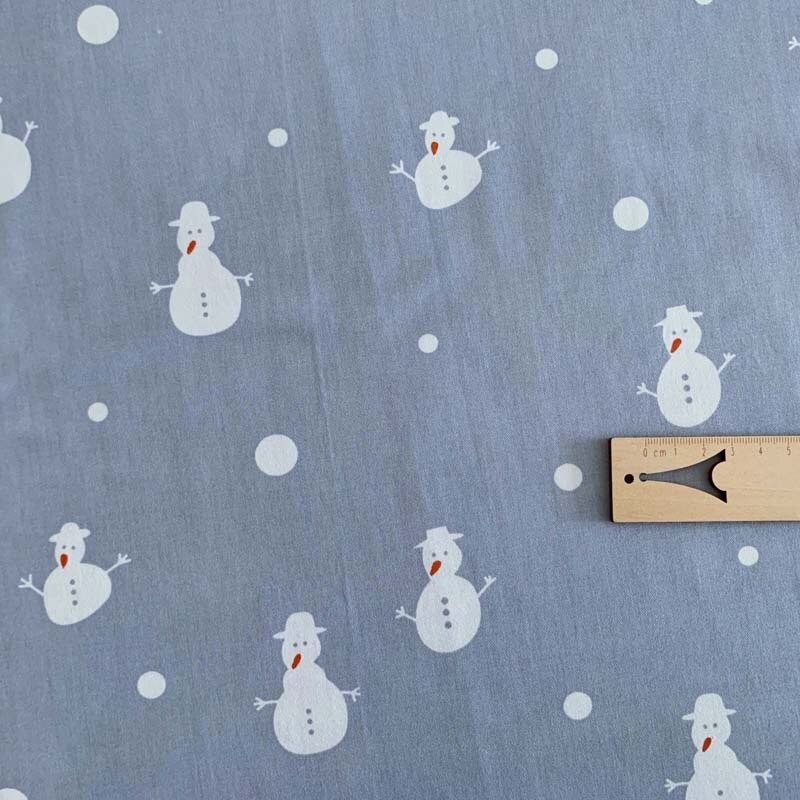 100% Coton Sergé Violet Bleu Dessin Animé Noël Chat Pin Bonhomme De Neige Dot Tissu Pour Enfant Feuille Coussin Quilting Décor à La Maison Artisa thumbnail