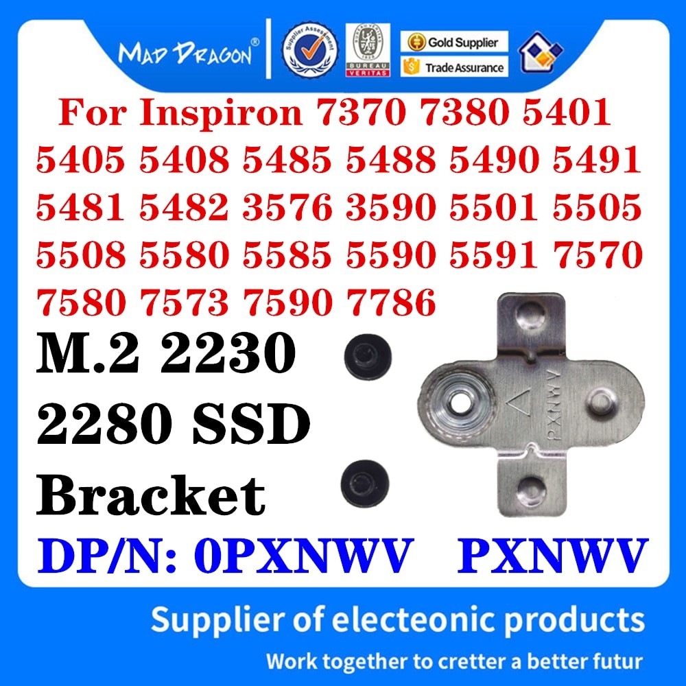PXNWV – Support De Montage SSD Pour Ordinateur Portable Dell Inspiron 3590, 5501, 5505, 5508, 5580, 5585, 5590, 5591, 7570, 7580, 7573, 7590, 7786