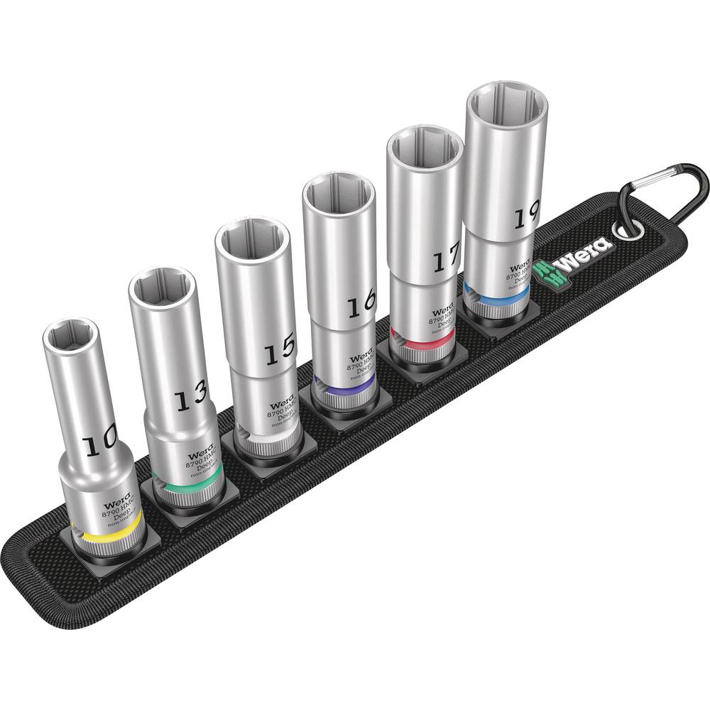 Wera 004565 Belt C 1/2  Deep Metric Socket Set on Belt  6 Pieces