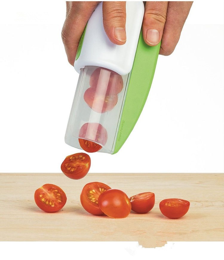 1 PC Cuisine Gadgets Fruits Poignées Raisin Trancheuse Tomate Trancheuse Légumes Fruits Cutter Cuisine Accessoires Outil OK 0492 thumbnail