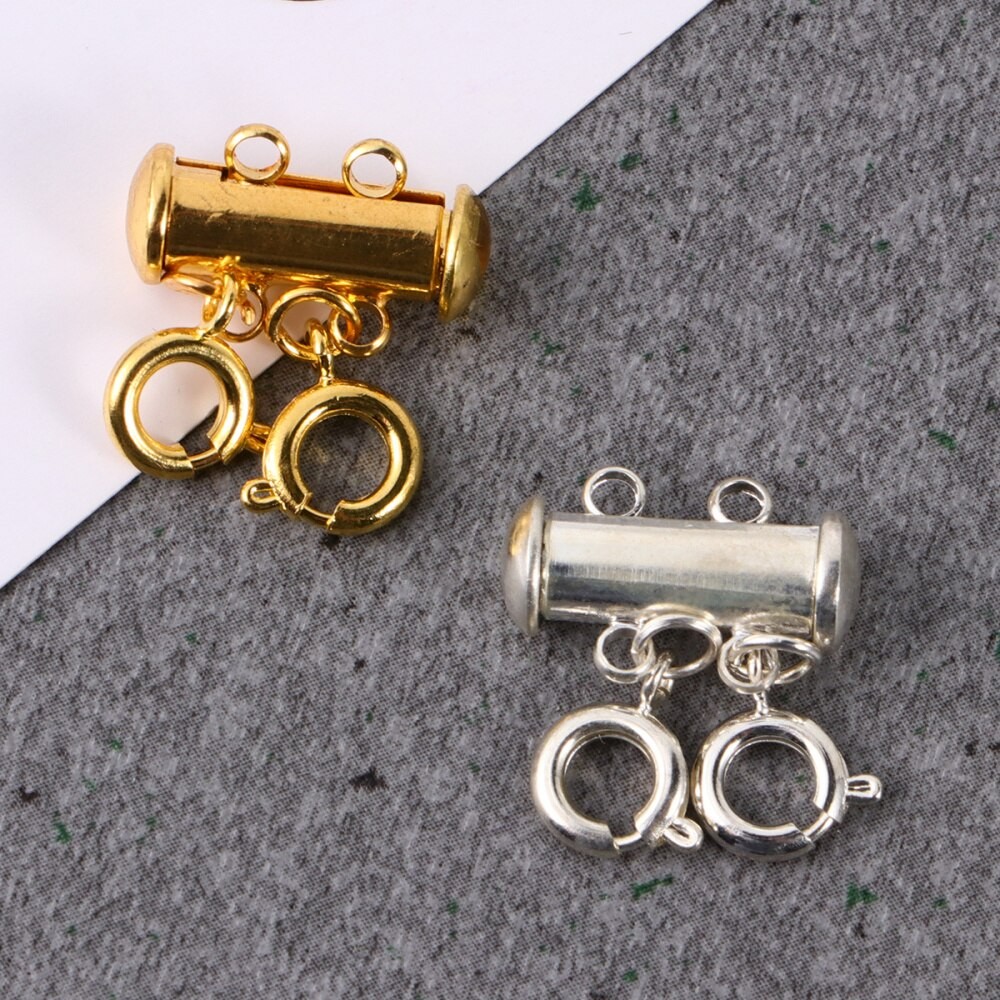 4 PièCES Bijoux à Bricoler Soi-même Fournitures Multi-couche Collier Connecteurs Cuivre Boucles De Connexion Pour Hommes (2 Rangées) thumbnail