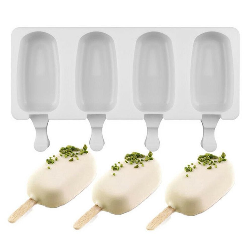 Moules à Glace En Silicone 4 Cavités, De Alimentaire, Fait Maison, Pour Desserts, Bâtonnets De Bar, Pour Sucettes Et Congélateur, à Faire Soi-mê