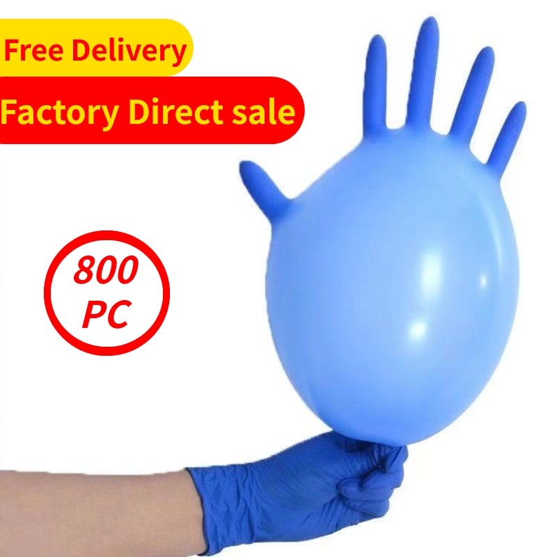 Gants En Latex Bleus Jetables, 100 PièCES, Pour La Vaisselle, Le Travail Dans La Cuisine, Le Jardin, En Caoutchouc, à Usage Unique