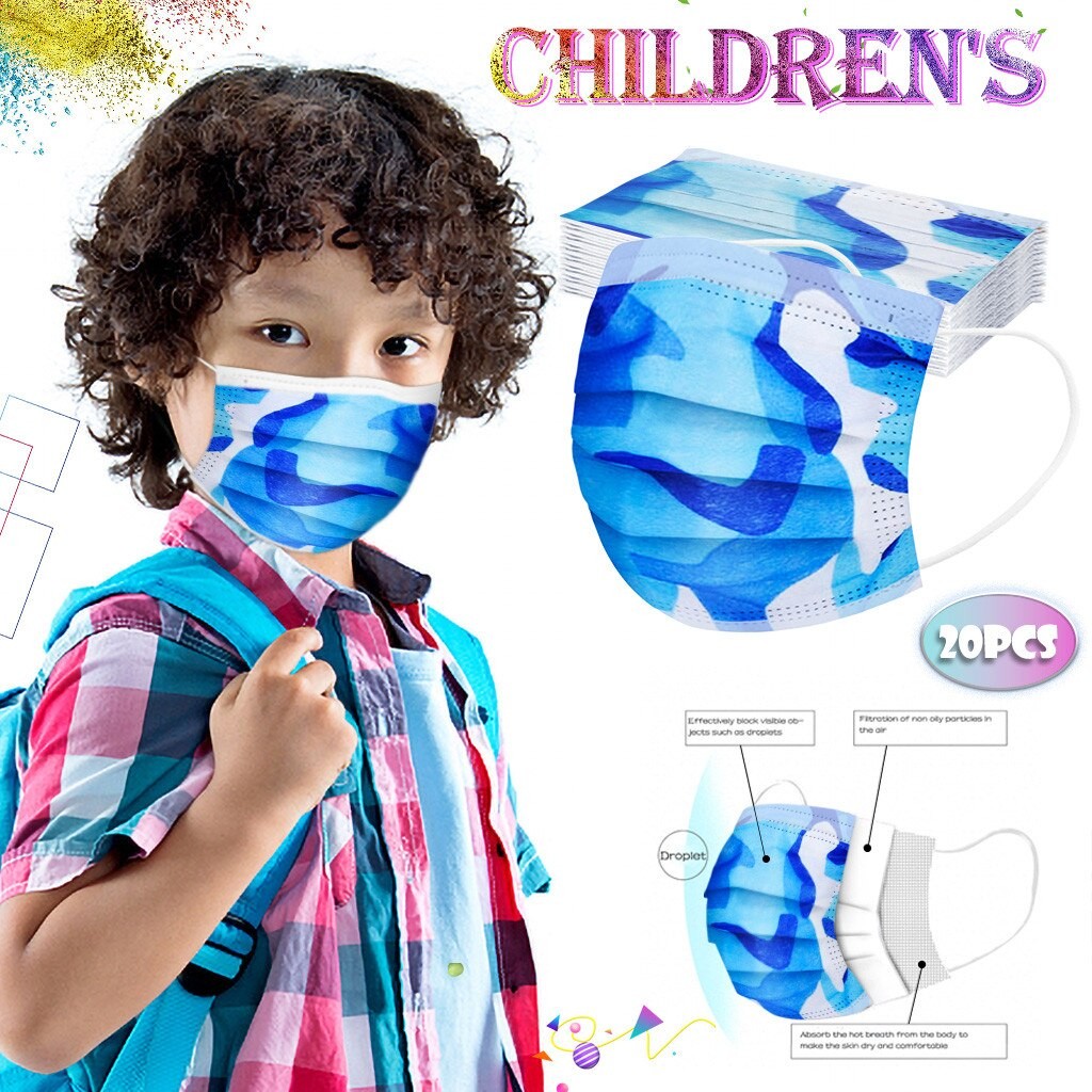 50/100 PièCES écharpe Bandana écharpe Jetable Maks Pour La Protection Des Germes Pour Les Enfants Bleu écharpe Jetable Bandana Tissu-Maks Visière thumbnail