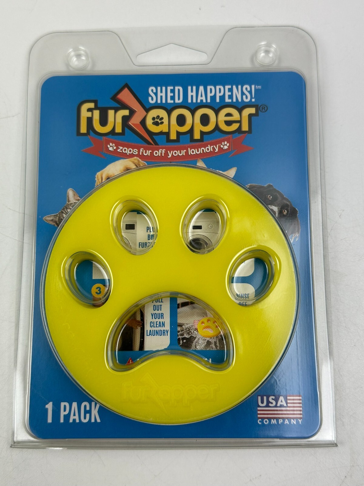 (1) furzapper pet hair remover for laundry reusable dog cat removes fur lint