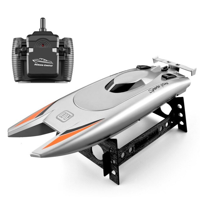 2.4G Radio RC Bateau Haute Vitesse Hors-bord Grande Capacité Batterie Double Moteur étanche Télécommande Bateau 30 KM/H Jouet thumbnail