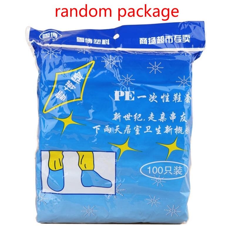 100 PièCES Couvre-chaussures Bleu Jetable Portable étanche à La Poussière Anti-dérapant Ménage Intérieur En Plastique Fournitures De Protection thumbnail