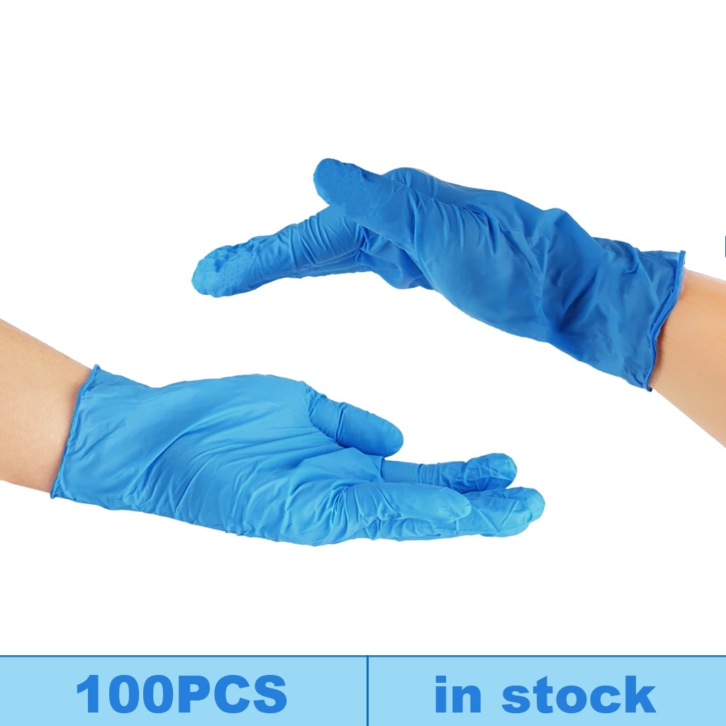 Gants En Latex à Usage Unique, 100 PièCES, En Caoutchouc, Pour La Vaisselle, Le Jardin, La Cuisine, Bleus, Guantes, Jetables