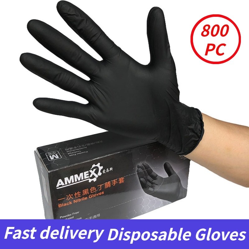 Gants En Pvc à Usage Unique, Bleus Et Noirs, Sans Poudre, Transparents, Pour La Cuisine, Wonderlife, 100 PièCES