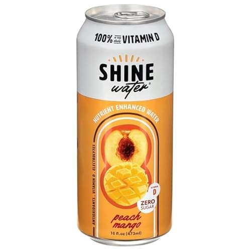 Shine Water, Zero Sugar Peach Mango Vitamin Water, 16 Fl Oz