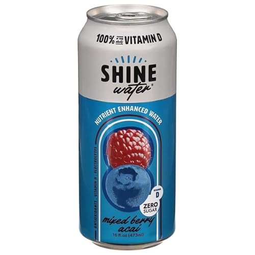 Shine Water, Zero Sugar Mixed Berry Acai Vitamin Water, 16 Fl Oz