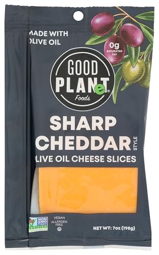 GOOD PLANET Sharp Cheddar Style Olive Oil Cheese Slices, 7 OZ