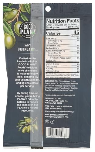 GOOD PLANET Sharp Cheddar Style Olive Oil Cheese Slices, 7 OZ thumbnail