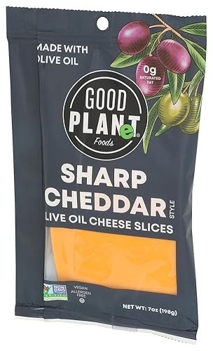 GOOD PLANET Sharp Cheddar Style Olive Oil Cheese Slices, 7 OZ thumbnail