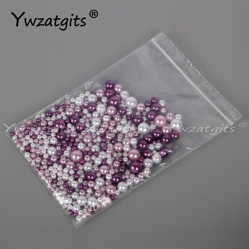 50g (500-520 PièCES) 4/5/6/8/10mm Taille De Mélange Perles D'imitation Rondes Sans Trou Bijoux à Bricoler Soi-même Vêtements Perle Décoration Fa