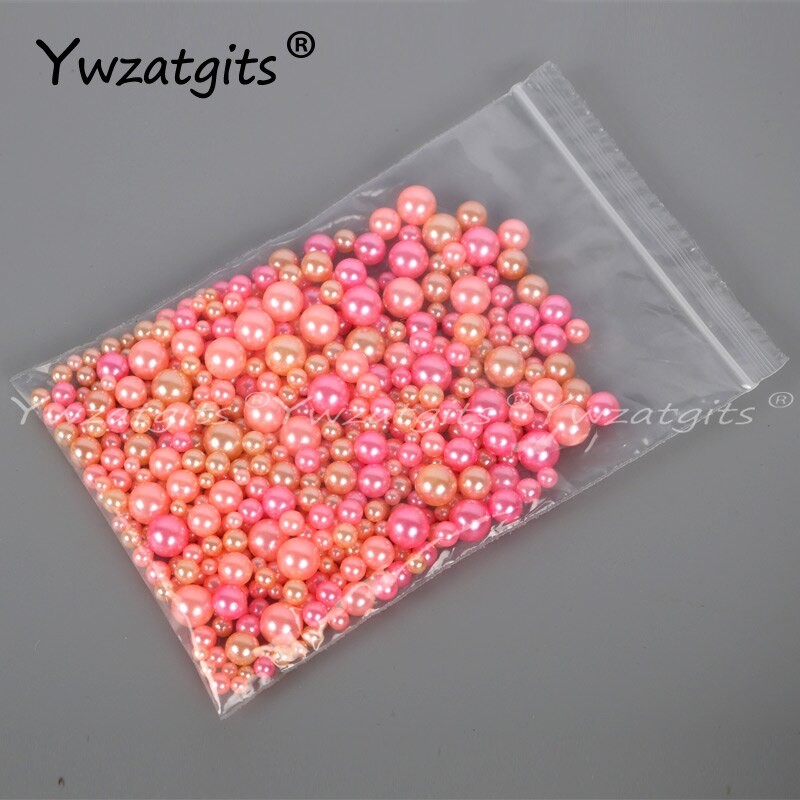 50g (500-520 PièCES) 4/5/6/8/10mm Taille De Mélange Perles D'imitation Rondes Sans Trou Bijoux à Bricoler Soi-même Vêtements Perle Décoration Fa