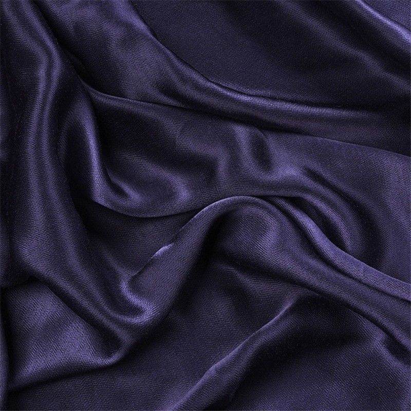 CF700 Manteau De Costume Chinois Pour Uniforme | Tissu De Luxe Uni Violet Bleu Brillant Pour Robe, Qipao 100% Coton Satin Fait à La Main, Tissus De B