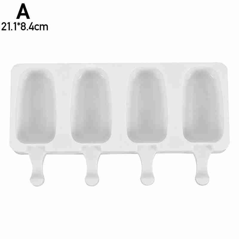 4 Cellules Moule À Glace En Silicone MOULE POUR FAIRE SOI-MÊME Bac À Glaçons Avec Moule Popsicle Sac Baril Dessert De Crème Glacée D0V4