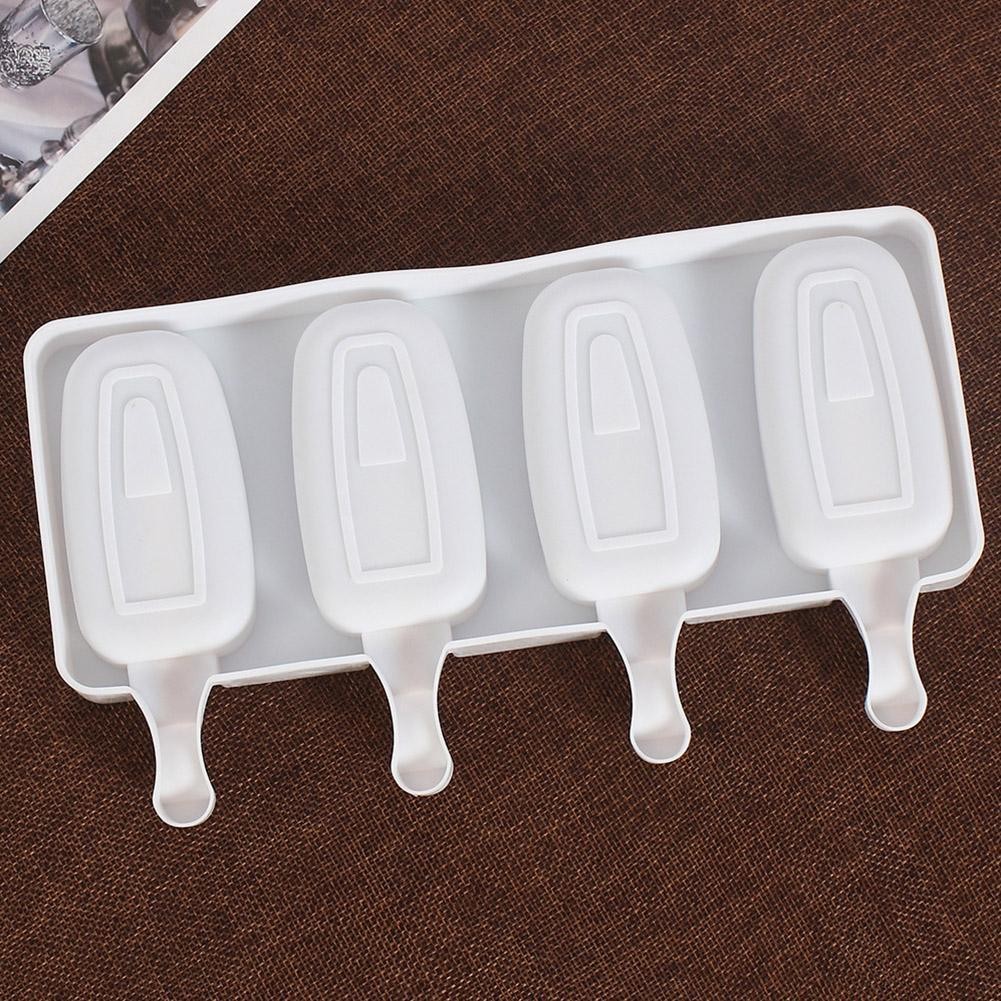 4 Cellules Moule À Glace En Silicone MOULE POUR FAIRE SOI-MÊME Bac À Glaçons Avec Moule Popsicle Sac Baril Dessert De Crème Glacée D0V4 thumbnail
