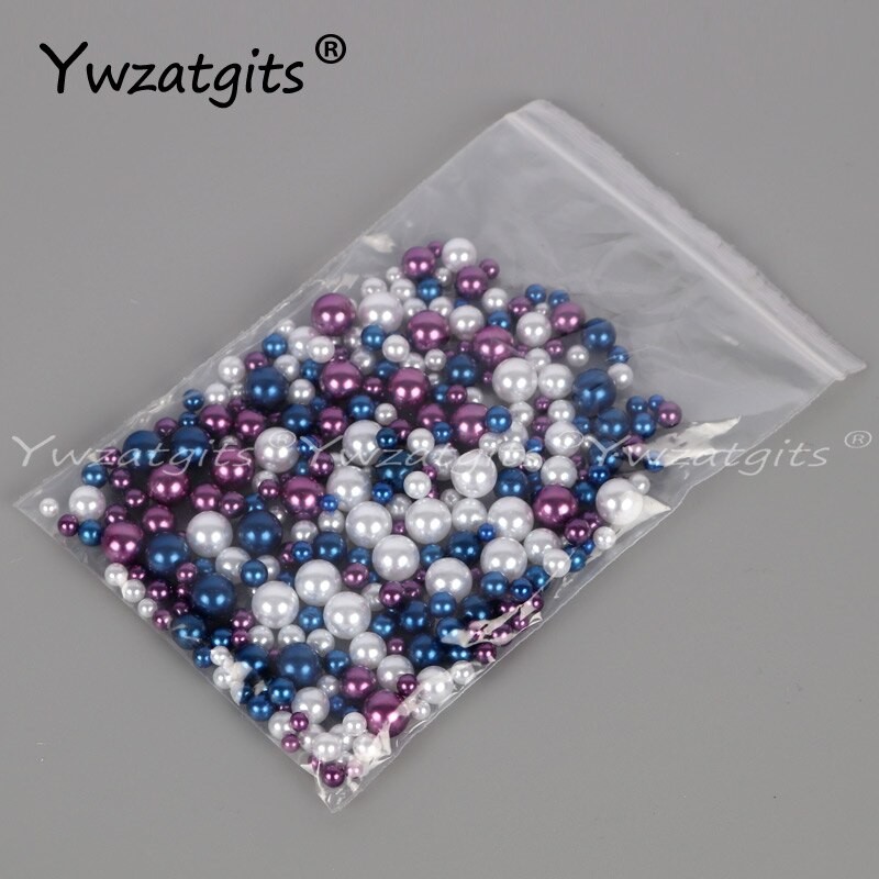 50g (500-520 PièCES) 4/5/6/8/10mm Taille De Mélange Perles D'imitation Rondes Sans Trou Bijoux à Bricoler Soi-même Vêtements Perle Décoration Fa