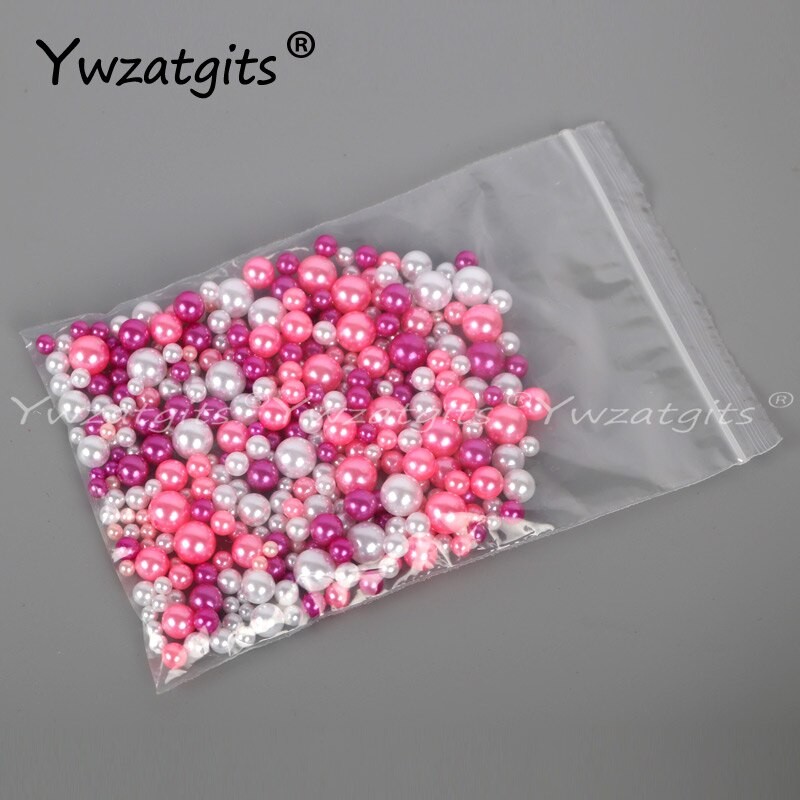 50g (500-520 PièCES) 4/5/6/8/10mm Taille De Mélange Perles D'imitation Rondes Sans Trou Bijoux à Bricoler Soi-même Vêtements Perle Décoration Fa