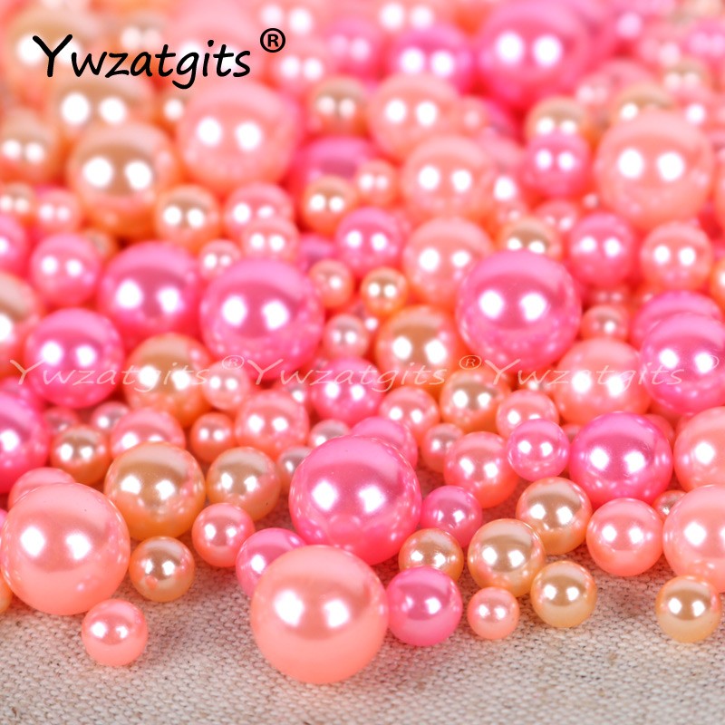 50g (500-520 PièCES) 4/5/6/8/10mm Taille De Mélange Perles D'imitation Rondes Sans Trou Bijoux à Bricoler Soi-même Vêtements Perle Décoration Fa thumbnail