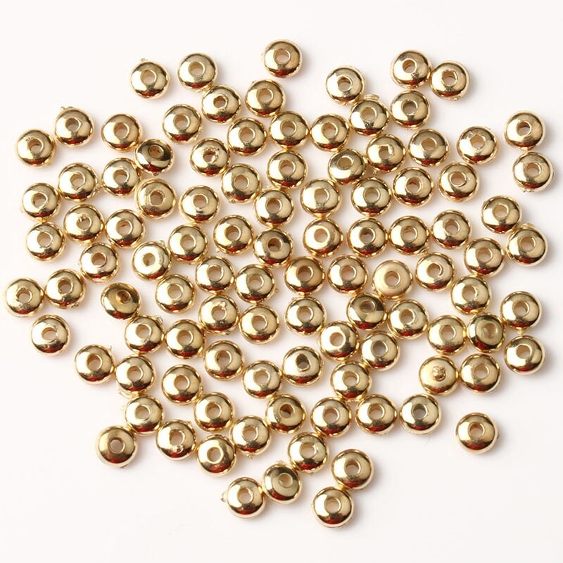 4/6mm CCB Breloque Entretoise Perles Roue Perle Plate Ronde Perles En Vrac Pour La Fabrication De Bijoux Bracelet à Bricoler Soi-même Résultats Fou