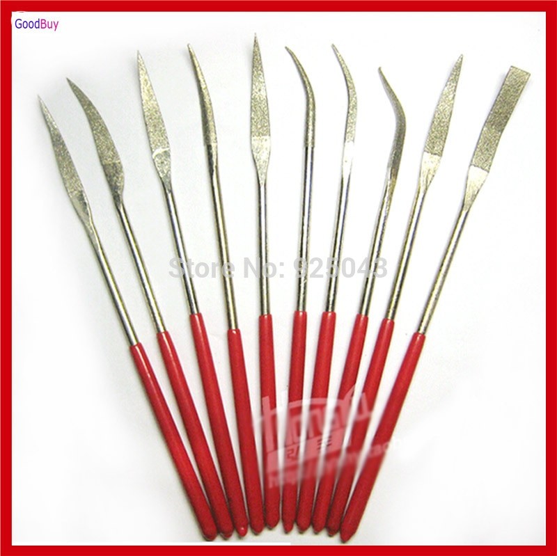 10 PièCES/ensemble 4*100mm Diamant Carborundum Alliage Fichier De Forme Irrégulière, Modèle Polonais Moule Pour Faire Soi-même Polonais Faisant L thumbnail