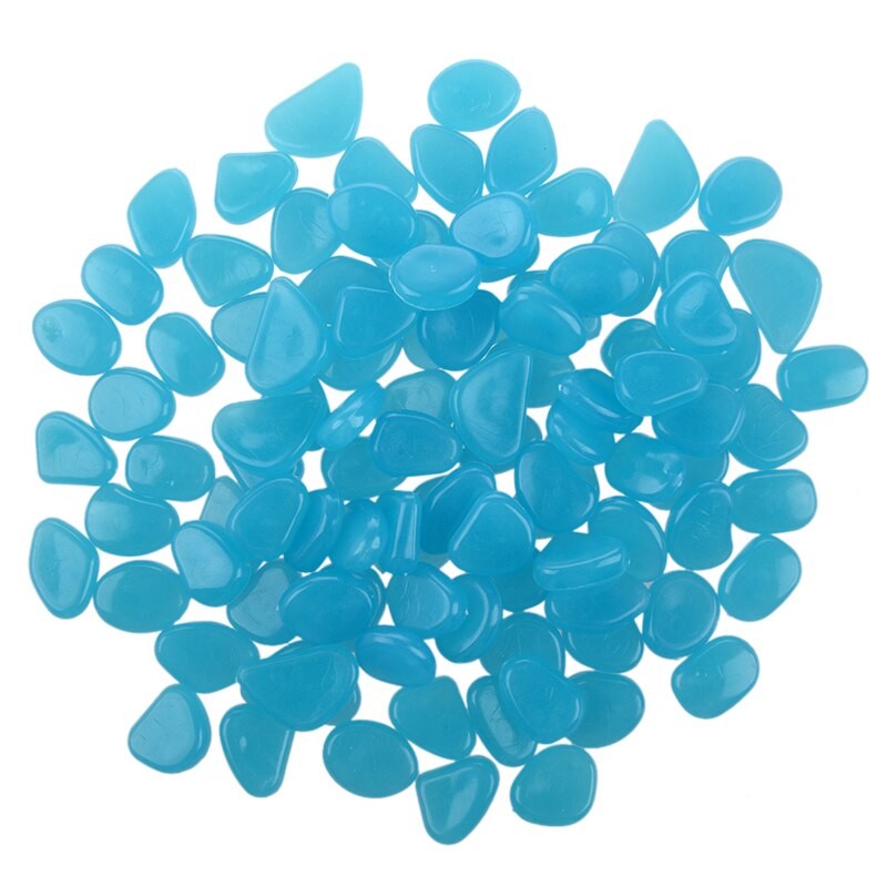 Galets De Pierre Fait Par L'homme Qui Brillent Dans La Nuit, Bleu Ciel, Pour Passerelle De Jardin, 100