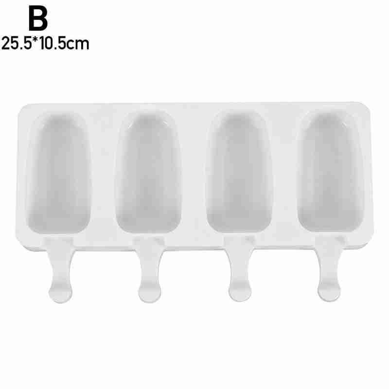 4 Cellules Moule À Glace En Silicone MOULE POUR FAIRE SOI-MÊME Bac À Glaçons Avec Moule Popsicle Sac Baril Dessert De Crème Glacée D0V4