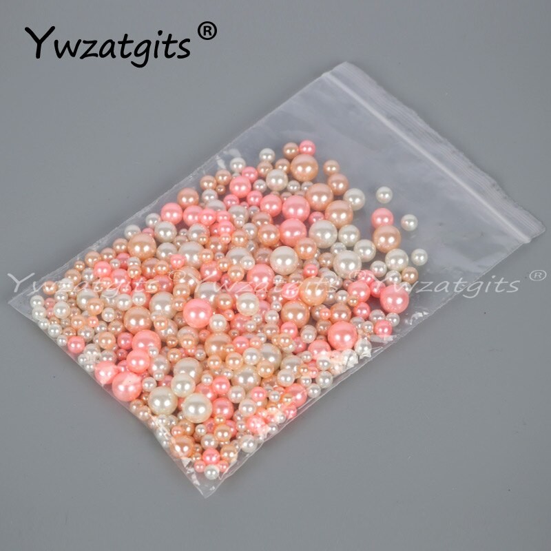 50g (500-520 PièCES) 4/5/6/8/10mm Taille De Mélange Perles D'imitation Rondes Sans Trou Bijoux à Bricoler Soi-même Vêtements Perle Décoration Fa