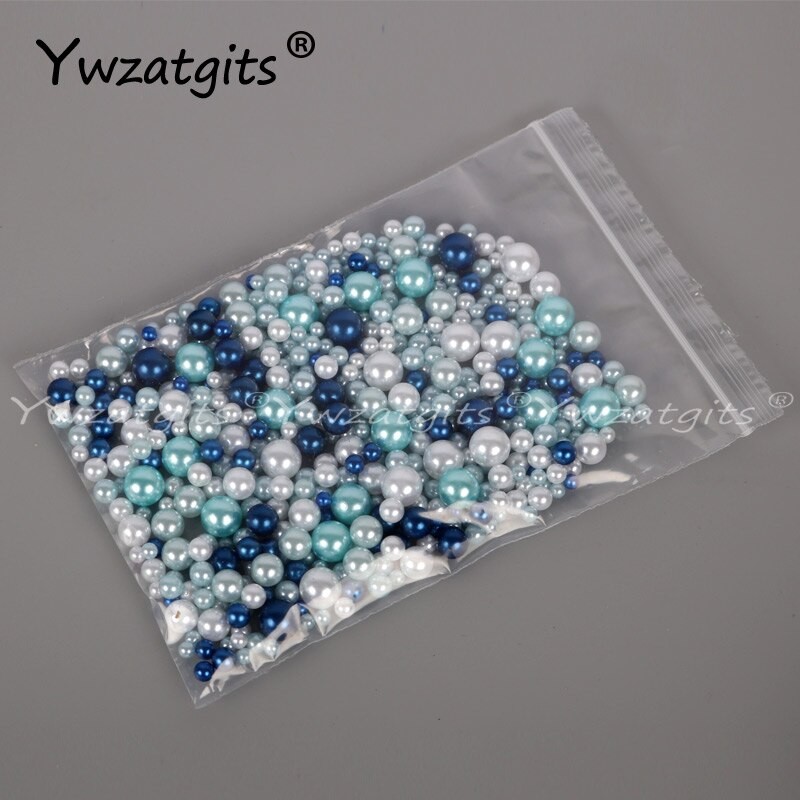 50g (500-520 PièCES) 4/5/6/8/10mm Taille De Mélange Perles D'imitation Rondes Sans Trou Bijoux à Bricoler Soi-même Vêtements Perle Décoration Fa