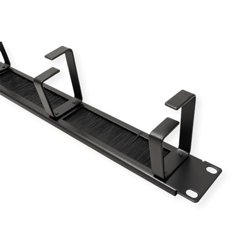 ROLINE 19 Inch Front Panel, 4 Eyelets Type G, Cable Grommet (Brush), RAL 9005 Jet Black thumbnail