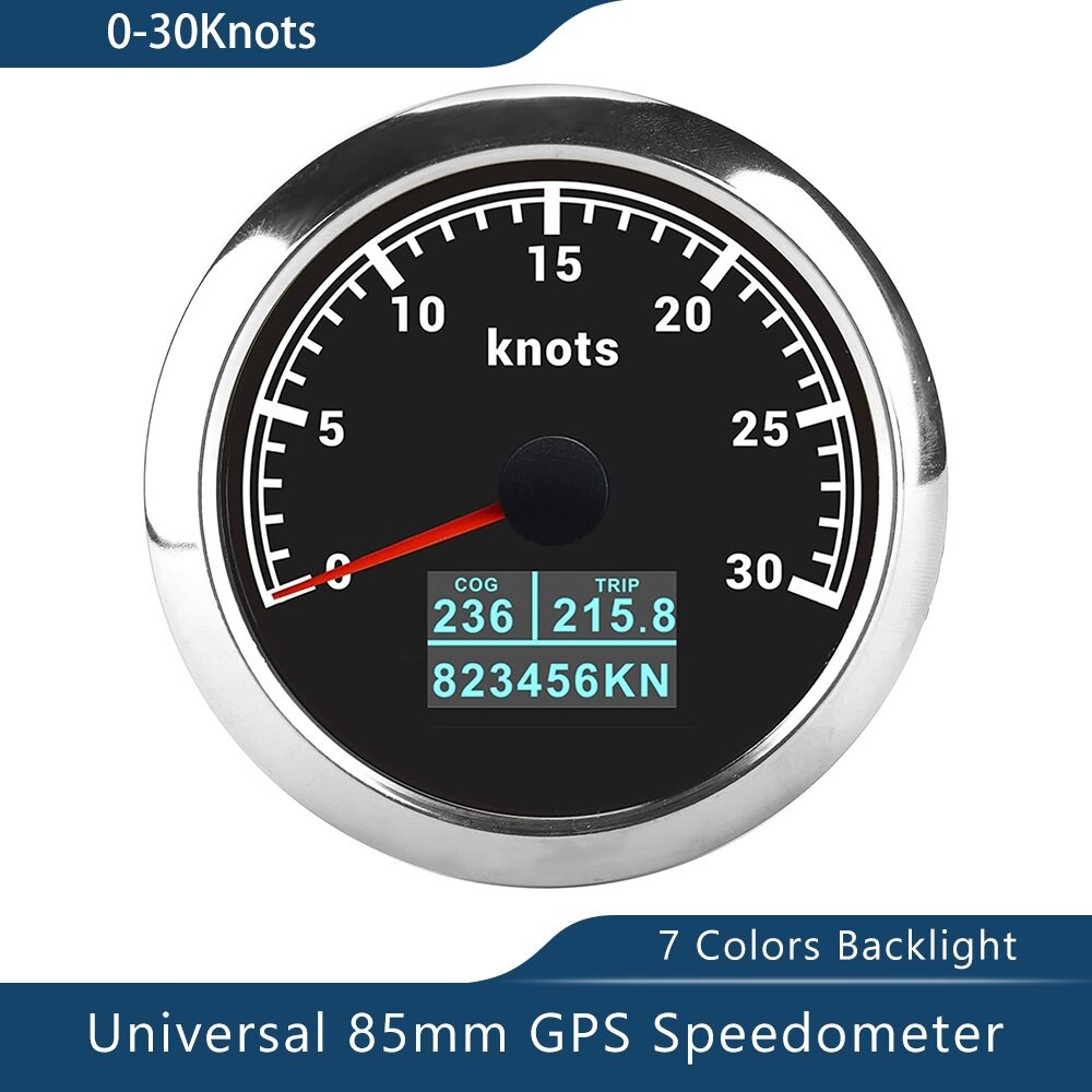 Neue 85mm GPS Tacho 0-30/60 Knoten 0-60/80/120/160/200 MPH 0-60/120/200 KM/H Mit 7 Farben Hintergrundbeleuchtung Für Auto Stiefel Motorrad
