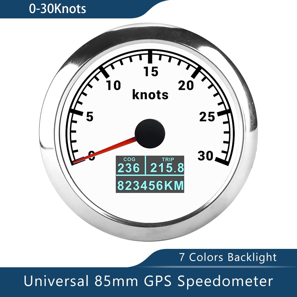 Neue 85mm GPS Tacho 0-30/60 Knoten 0-60/80/120/160/200 MPH 0-60/120/200 KM/H Mit 7 Farben Hintergrundbeleuchtung Für Auto Stiefel Motorrad