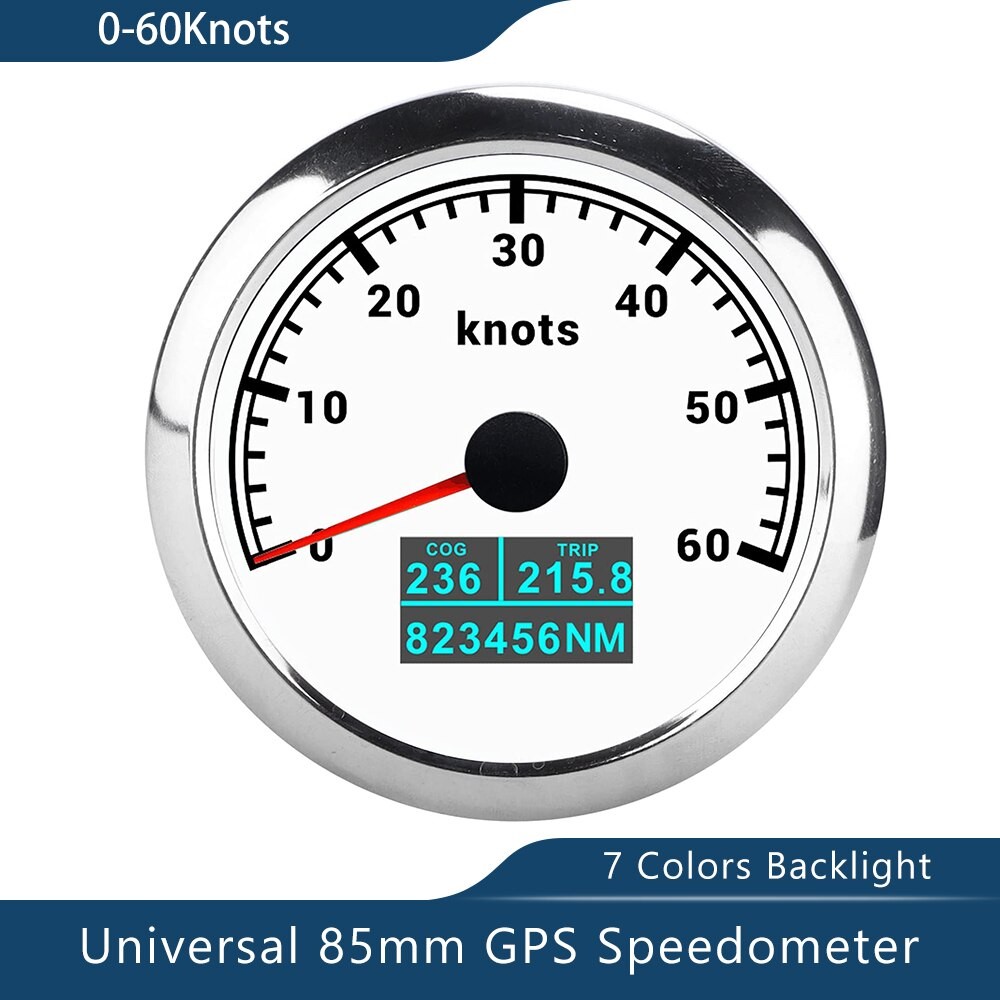 Neue 85mm GPS Tacho 0-30/60 Knoten 0-60/80/120/160/200 MPH 0-60/120/200 KM/H Mit 7 Farben Hintergrundbeleuchtung Für Auto Stiefel Motorrad