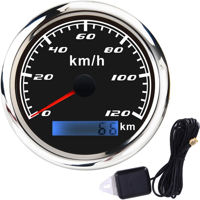 85mm GPS Tacho Messgerät 30 60 120 200 KM/H Kilometerzähler Für Marine Motorrad Stiefel Auto ATV Lkw Mit Verrotten Hintergrundbeleuchtung thumbnail