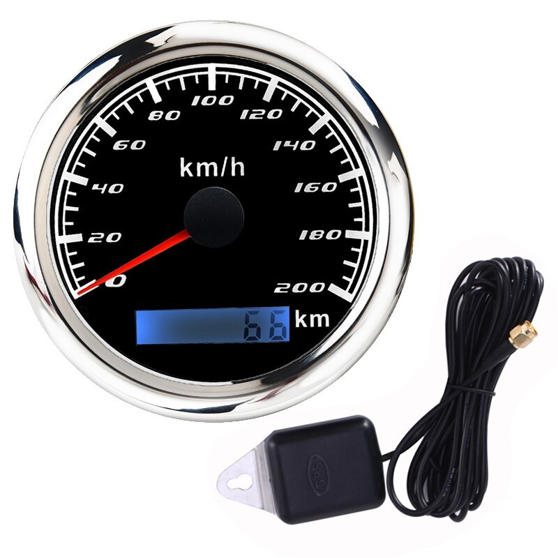 85mm GPS Tacho Messgerät 30 60 120 200 KM/H Kilometerzähler Für Marine Motorrad Stiefel Auto ATV Lkw Mit Verrotten Hintergrundbeleuchtung thumbnail