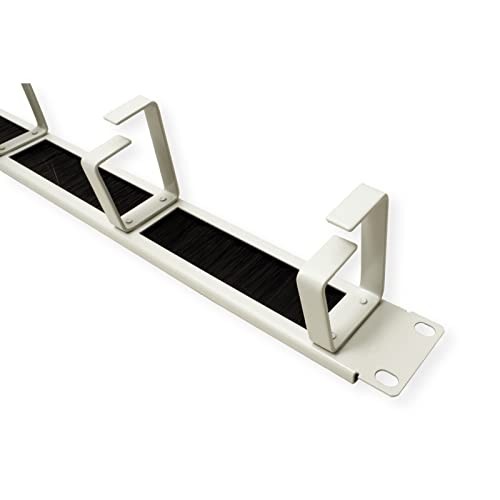 ROLINE 19 Inch Front Plate, 4 Eyelets Type G, Cable Guide (Brush), RAL 7035 Light Grey thumbnail